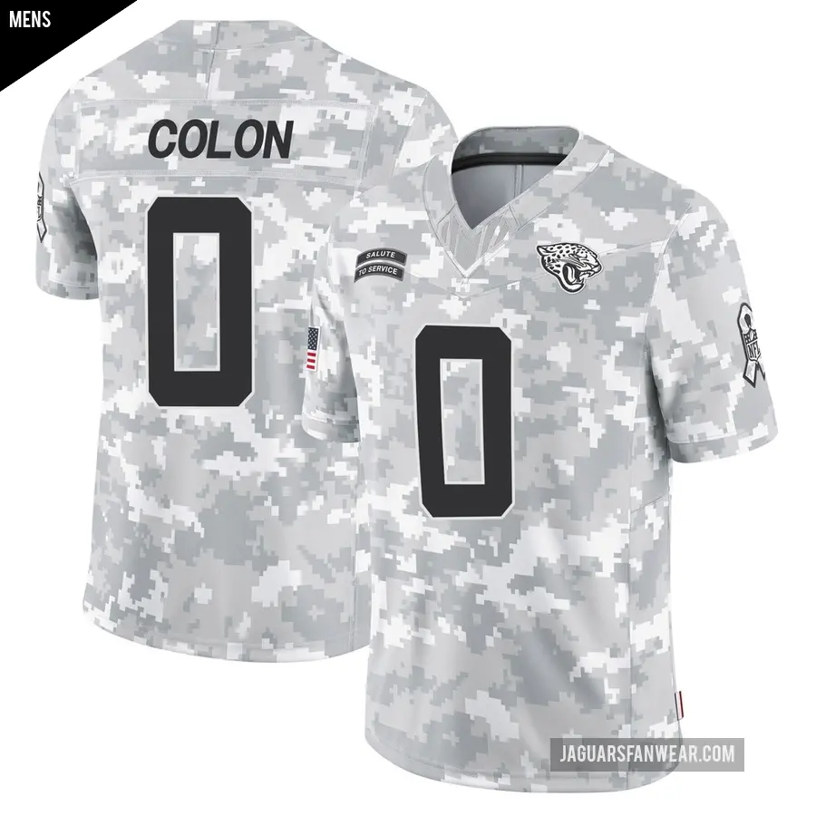 Men's Jacksonville Jaguars ＃0 Trystan Colon Arctic Camo Limited 2024 Salute to Service Jersey