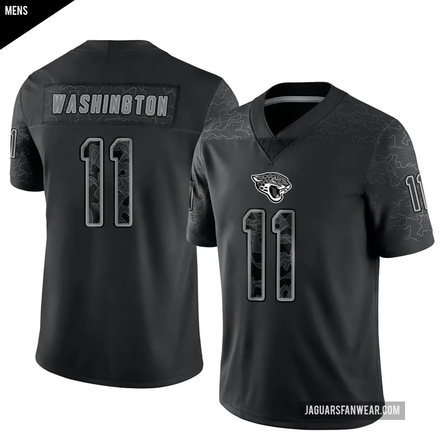 Men's Jacksonville Jaguars ＃11 Parker Washington Black Limited Reflective Jersey