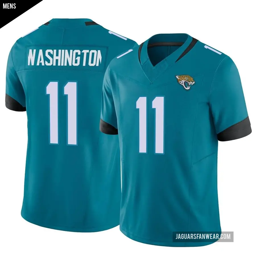 Men's Jacksonville Jaguars ＃11 Parker Washington Teal Limited Vapor F.U.S.E. Jersey