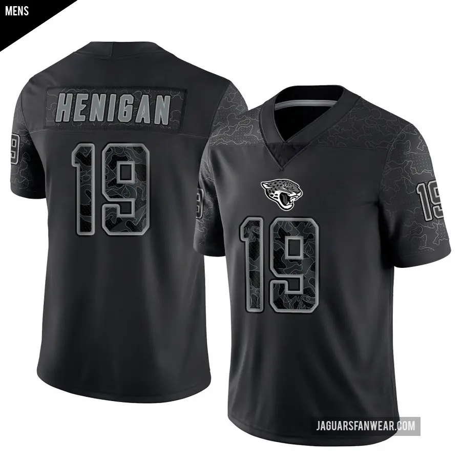 Men's Jacksonville Jaguars ＃19 Seth Henigan Black Limited Reflective Jersey
