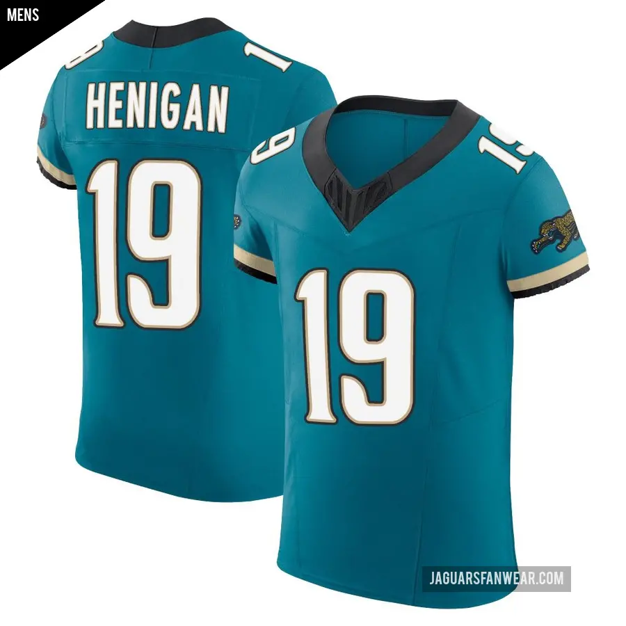Men's Jacksonville Jaguars ＃19 Seth Henigan Teal Elite Prowler Throwback Vapor F.U.S.E. Jersey