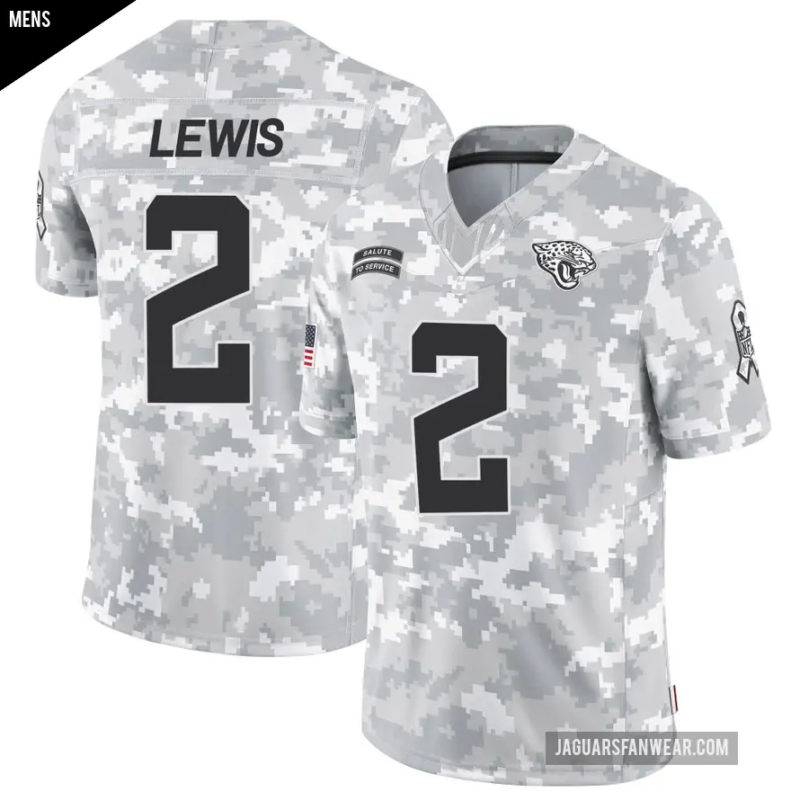 Men's Jacksonville Jaguars ＃2 Jourdan Lewis Arctic Camo Limited 2024 Salute to Service Jersey