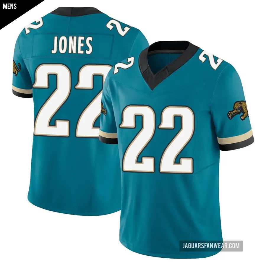 Men's Jacksonville Jaguars ＃22 Jarrian Jones Teal Limited Prowler Throwback Vapor F.U.S.E. Jersey
