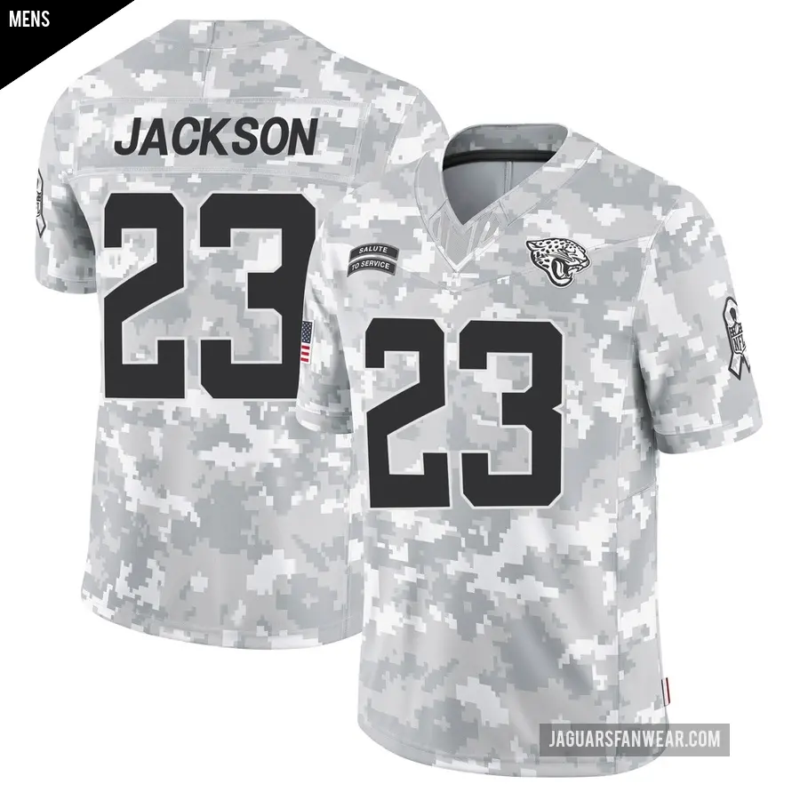 Men's Jacksonville Jaguars ＃23 Dane Jackson Arctic Camo Limited 2024 Salute to Service Jersey