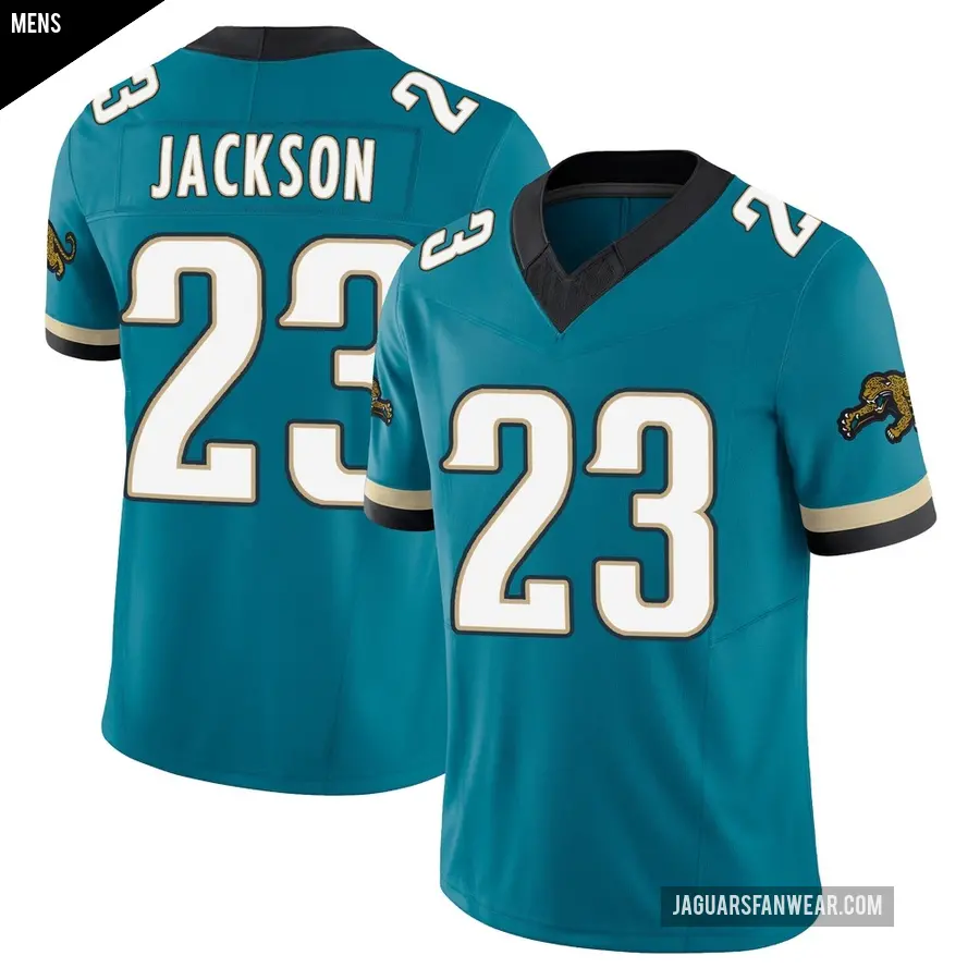 Men's Jacksonville Jaguars ＃23 Dane Jackson Teal Limited Prowler Throwback Vapor F.U.S.E. Jersey