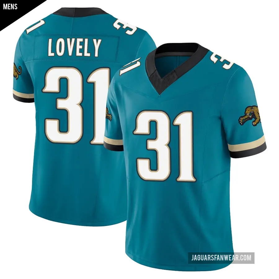 Men's Jacksonville Jaguars ＃31 Keni-H Lovely Teal Limited Prowler Throwback Vapor F.U.S.E. Jersey