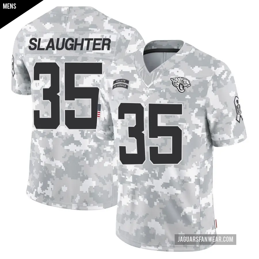 Men's Jacksonville Jaguars ＃35 Doneiko Slaughter Arctic Camo Limited 2024 Salute to Service Jersey