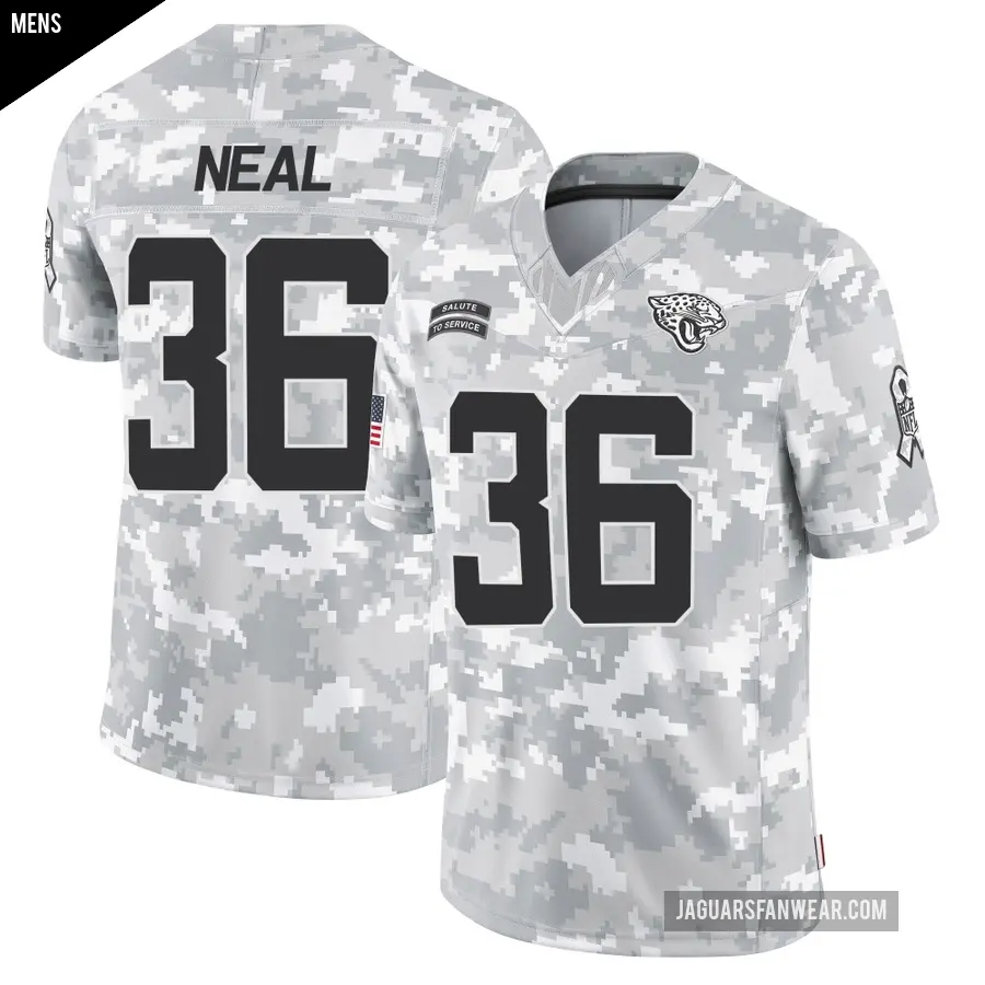 Men's Jacksonville Jaguars ＃36 Devin Neal Arctic Camo Limited 2024 Salute to Service Jersey