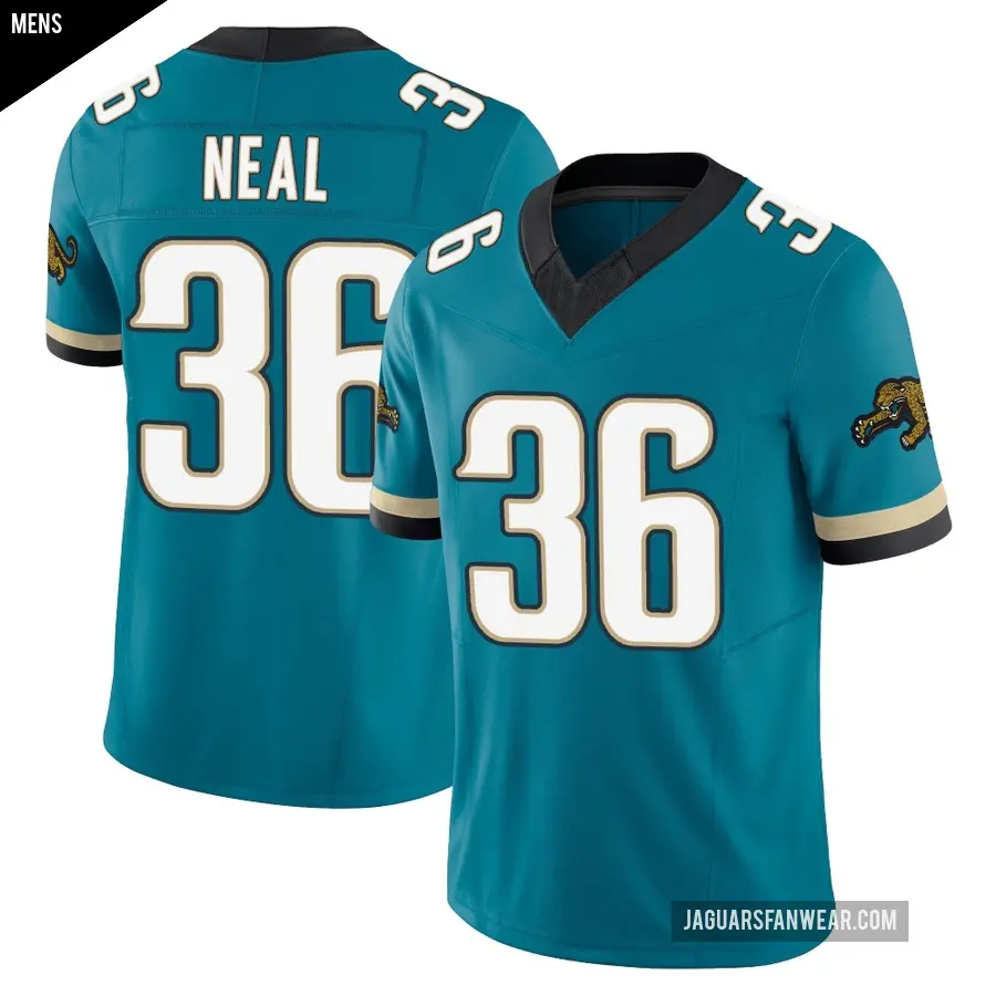 Men's Jacksonville Jaguars ＃36 Devin Neal Teal Limited Prowler Throwback Vapor F.U.S.E. Jersey