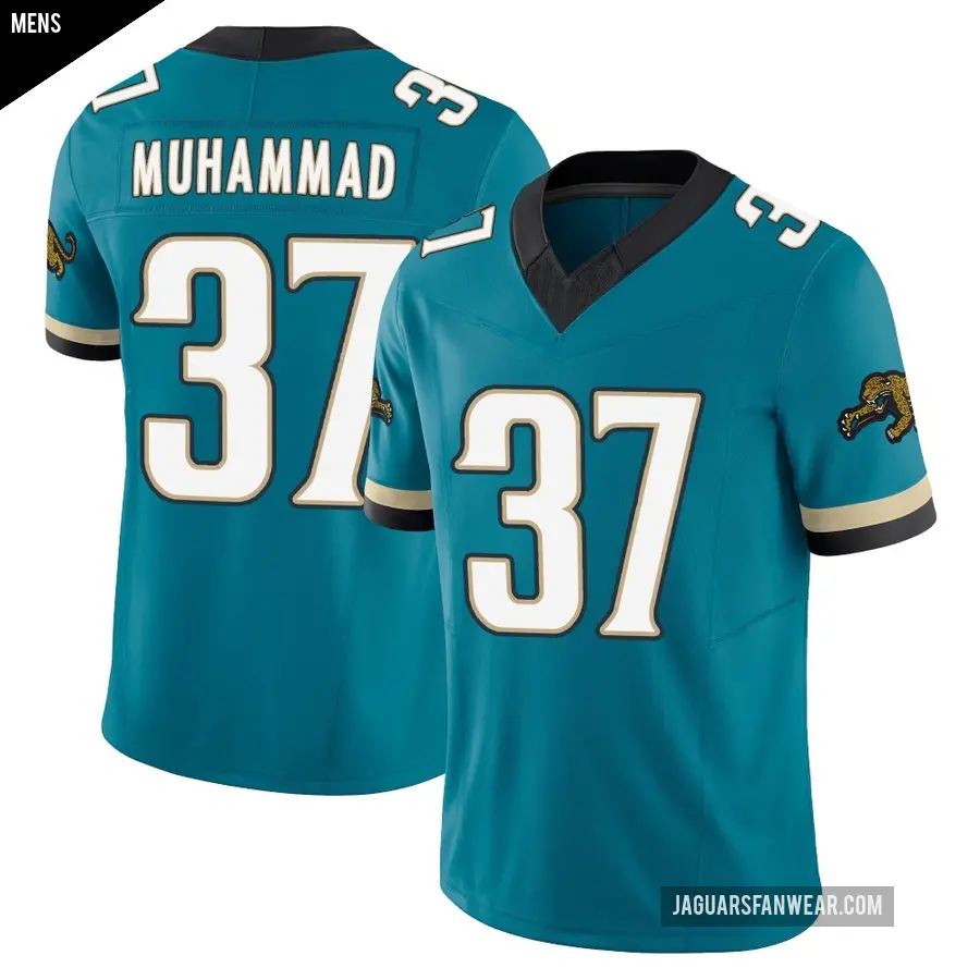 Men's Jacksonville Jaguars ＃37 Jabbar Muhammad Teal Limited Prowler Throwback Vapor F.U.S.E. Jersey