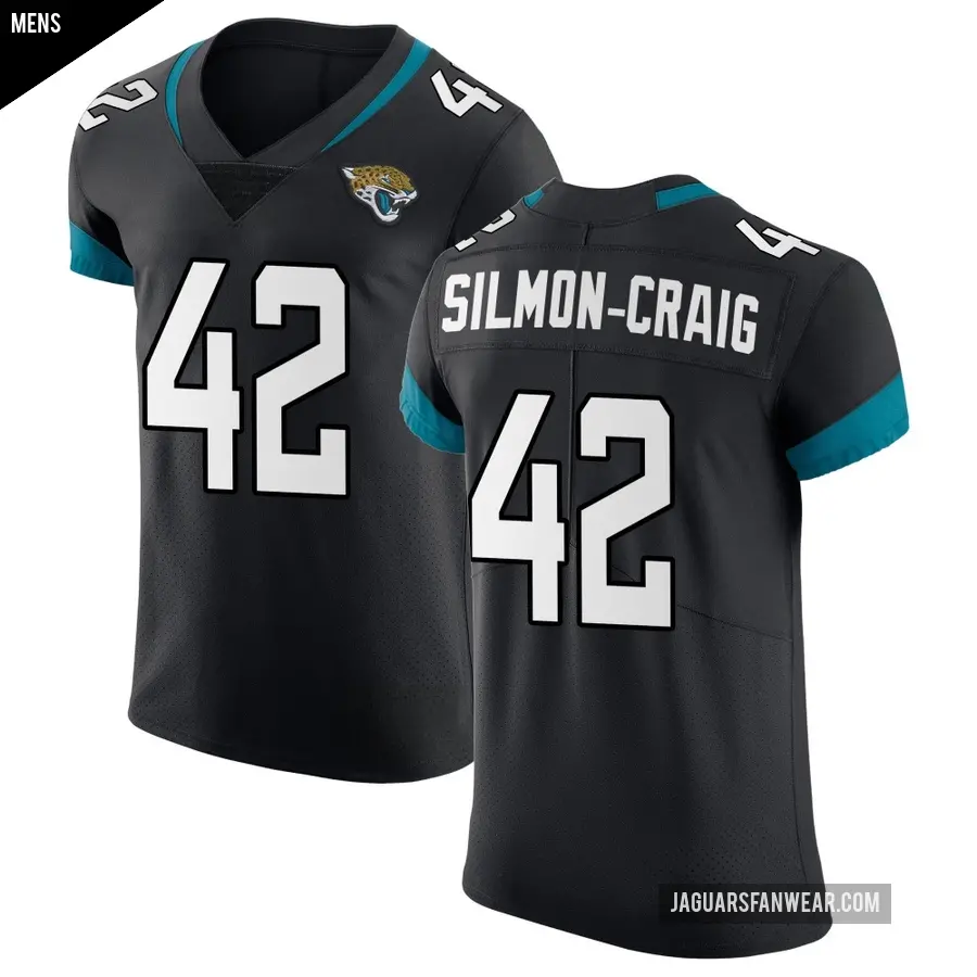 Men's Jacksonville Jaguars ＃42 Cam'Ron Silmon-Craig Black Elite Vapor Untouchable Jersey
