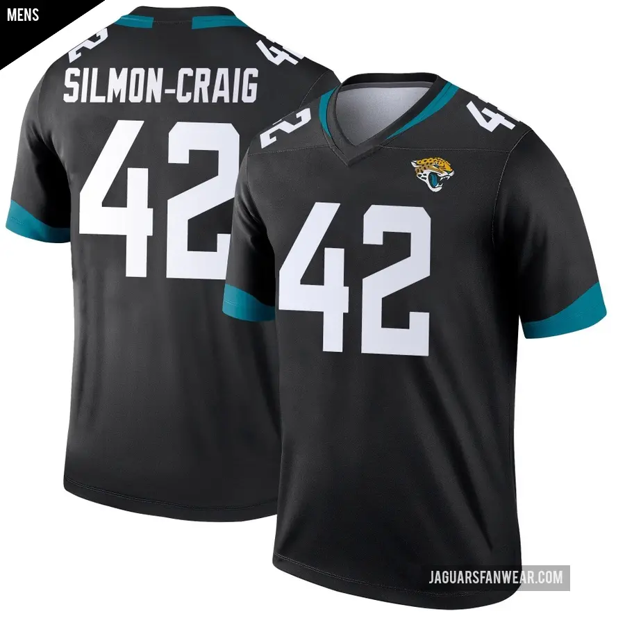 Men's Jacksonville Jaguars ＃42 Cam'Ron Silmon-Craig Black Legend Jersey