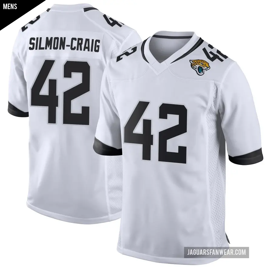 Men's Jacksonville Jaguars ＃42 Cam'Ron Silmon-Craig White Game Jersey
