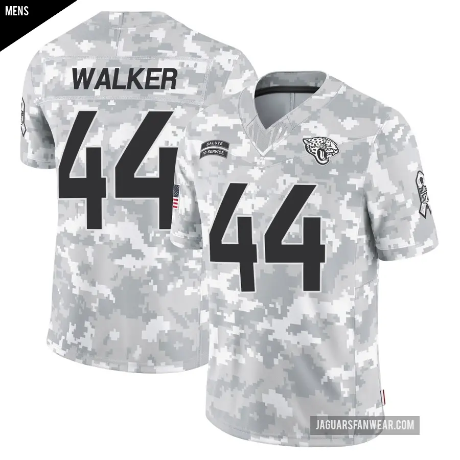 Men's Jacksonville Jaguars ＃44 Travon Walker Arctic Camo Limited 2024 Salute to Service Jersey