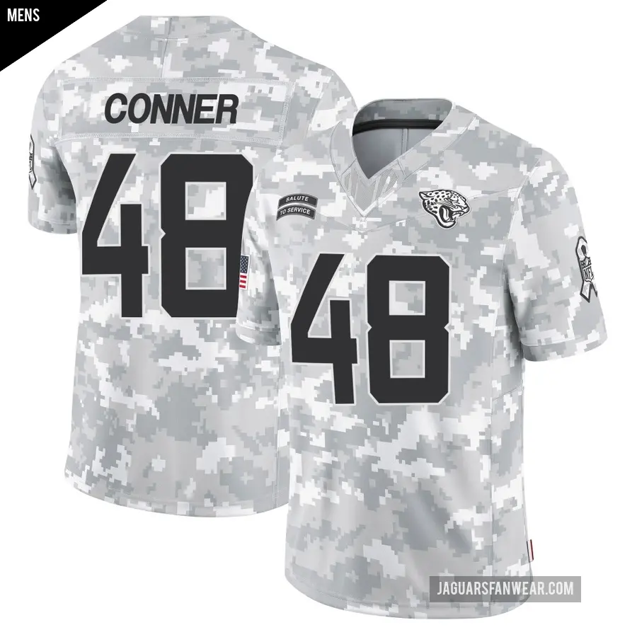 Men's Jacksonville Jaguars ＃48 Ethan Conner Arctic Camo Limited 2024 Salute to Service Jersey