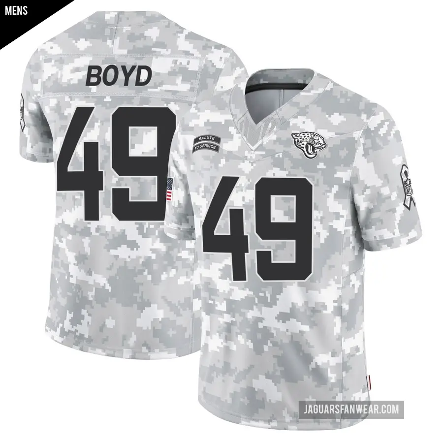 Men's Jacksonville Jaguars ＃49 Brady Boyd Arctic Camo Limited 2024 Salute to Service Jersey