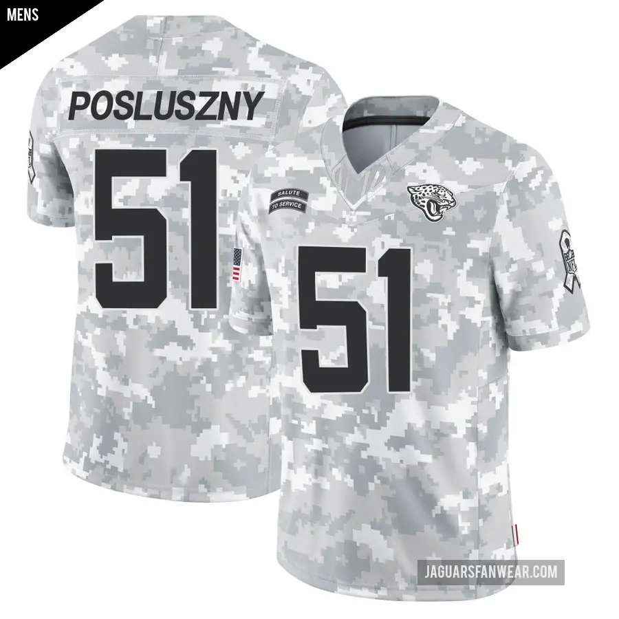 Men's Jacksonville Jaguars ＃51 Paul Posluszny Arctic Camo Limited 2024 Salute to Service Jersey