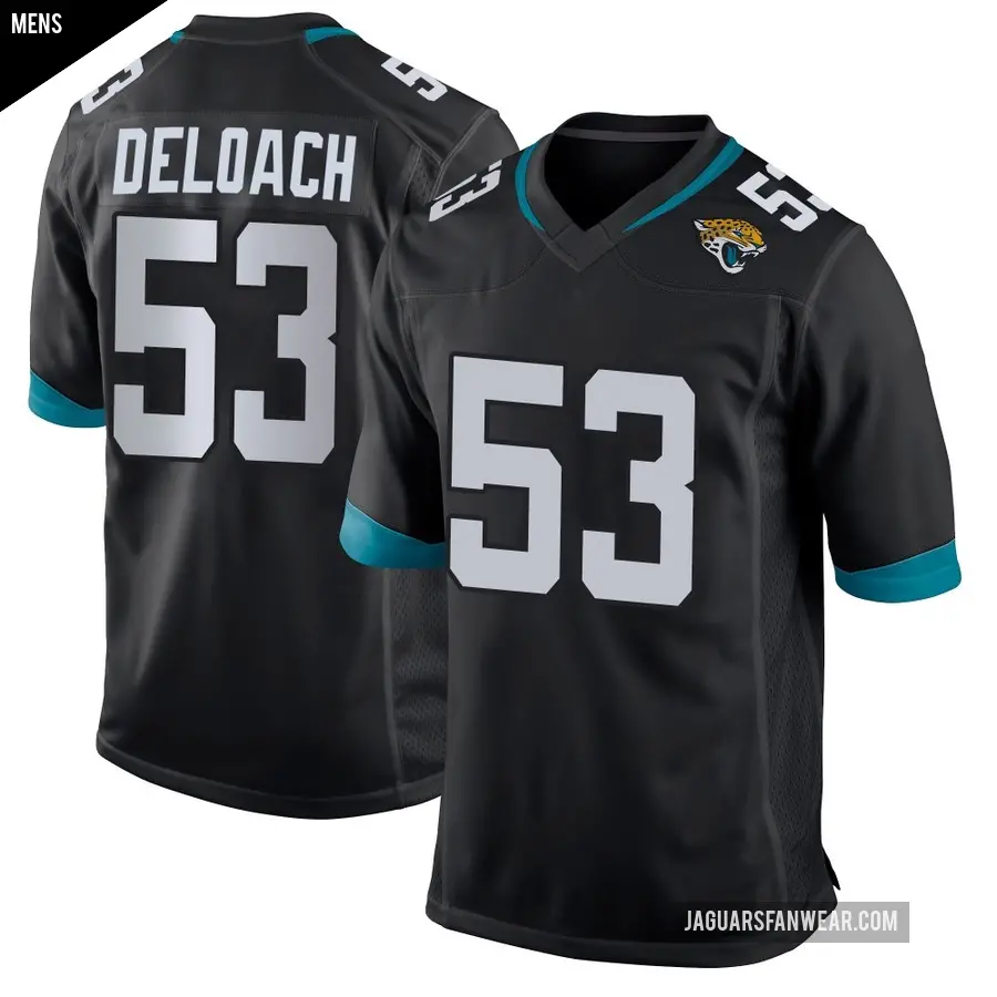 Men's Jacksonville Jaguars ＃53 Kalen DeLoach Black Game Jersey