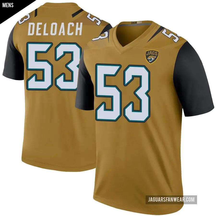 Men's Jacksonville Jaguars ＃53 Kalen DeLoach Gold Legend Color Rush Bold Jersey