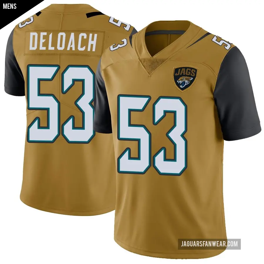 Men's Jacksonville Jaguars ＃53 Kalen DeLoach Gold Limited Color Rush Vapor Untouchable Jersey