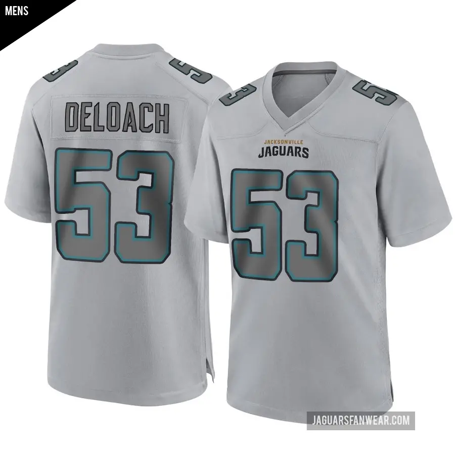 Men's Jacksonville Jaguars ＃53 Kalen DeLoach Gray Game Atmosphere Fashion Jersey