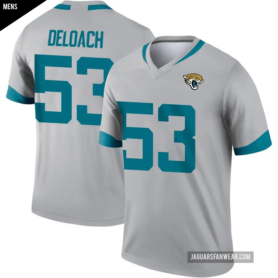 Men's Jacksonville Jaguars ＃53 Kalen DeLoach Legend Silver Inverted Jersey