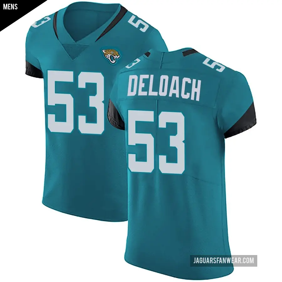 Men's Jacksonville Jaguars ＃53 Kalen DeLoach Teal Elite Vapor Untouchable Alternate Jersey