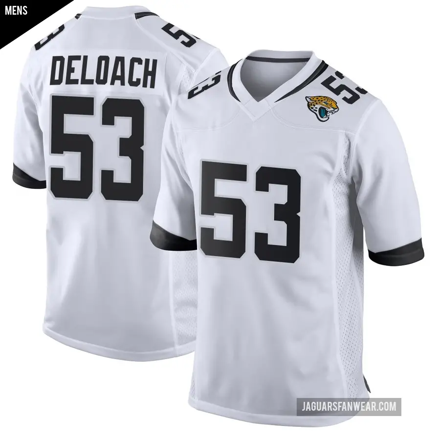 Men's Jacksonville Jaguars ＃53 Kalen DeLoach White Game Jersey