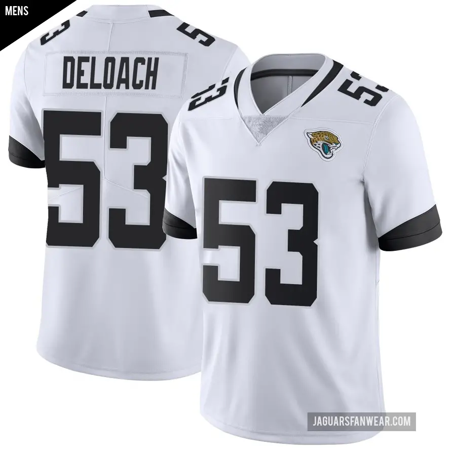 Men's Jacksonville Jaguars ＃53 Kalen DeLoach White Limited Vapor Untouchable Jersey