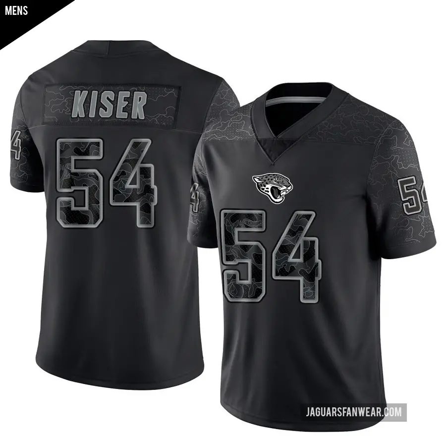 Men's Jacksonville Jaguars ＃54 Jack Kiser Black Limited Reflective Jersey