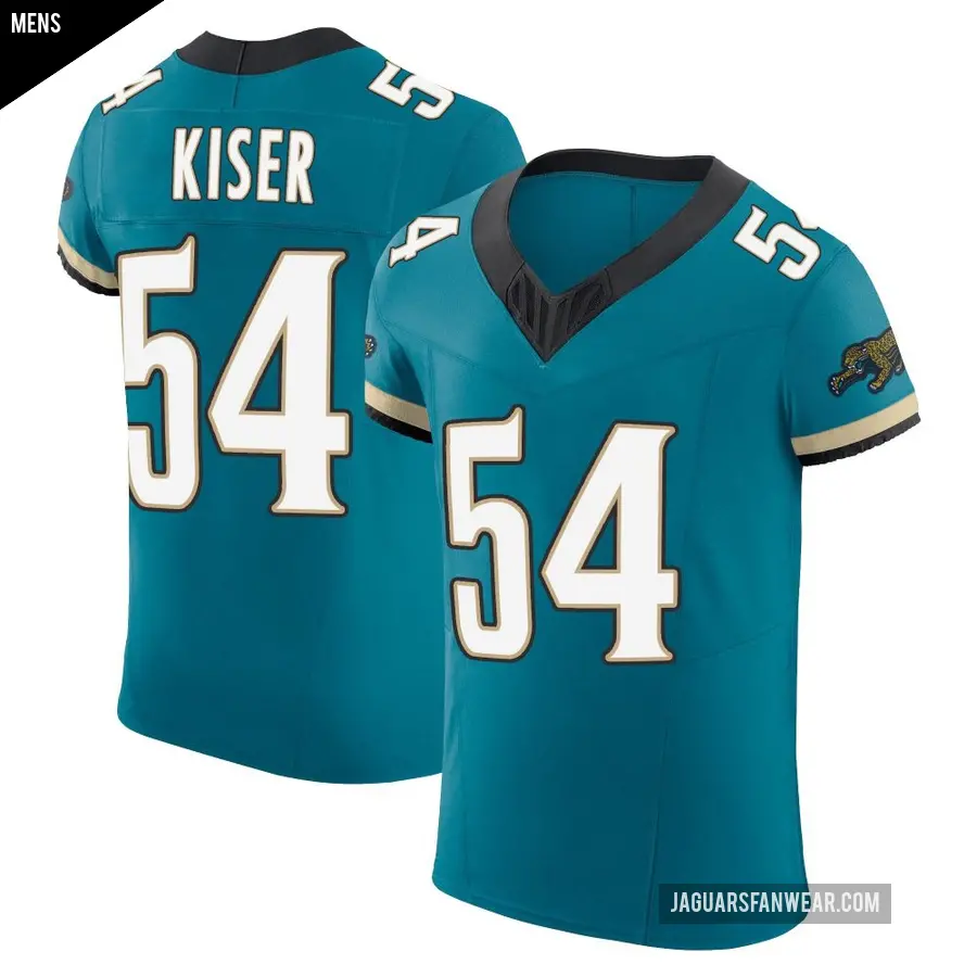 Men's Jacksonville Jaguars ＃54 Jack Kiser Teal Elite Prowler Throwback Vapor F.U.S.E. Jersey