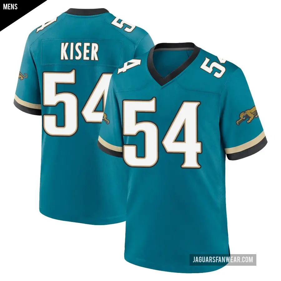 Men's Jacksonville Jaguars ＃54 Jack Kiser Teal Game Prowler Throwback Jersey