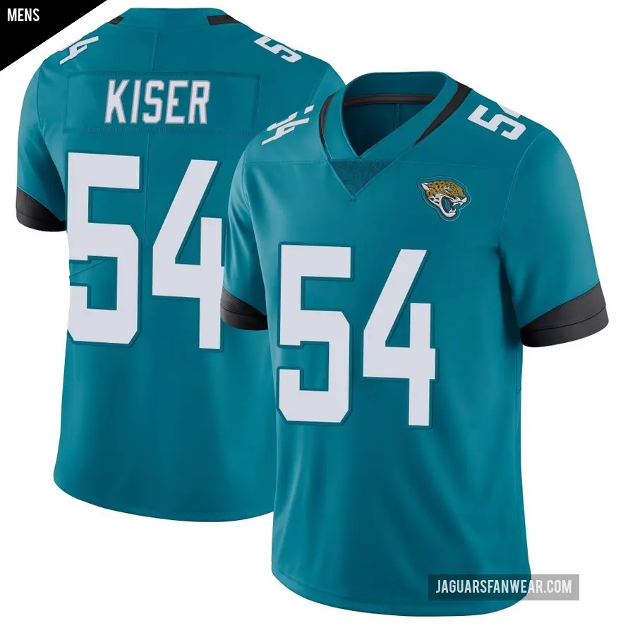 Men's Jacksonville Jaguars ＃54 Jack Kiser Teal Limited Vapor Untouchable Jersey