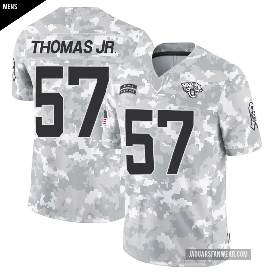 Men's Jacksonville Jaguars ＃57 Bryan Thomas Jr. Arctic Camo Limited 2024 Salute to Service Jersey