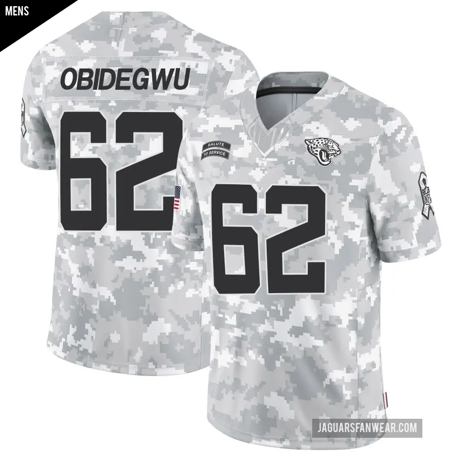 Men's Jacksonville Jaguars ＃62 Jimto Obidegwu Arctic Camo Limited 2024 Salute to Service Jersey