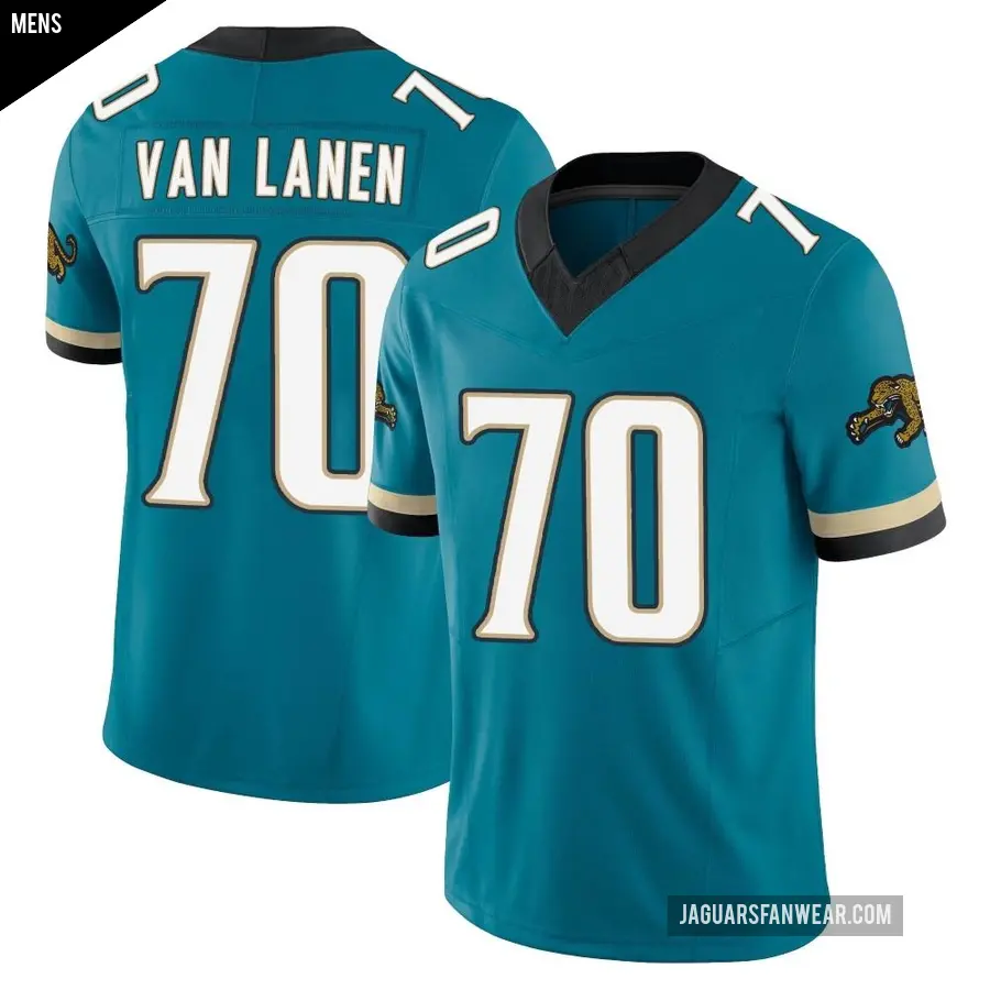 Men's Jacksonville Jaguars ＃70 Cole Van Lanen Teal Limited Prowler Throwback Vapor F.U.S.E. Jersey