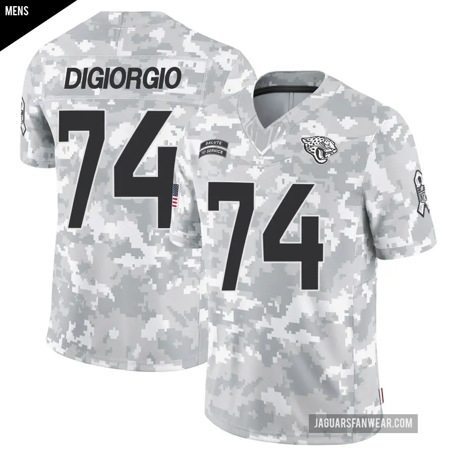 Men's Jacksonville Jaguars ＃74 Garrett DiGiorgio Arctic Camo Limited 2024 Salute to Service Jersey