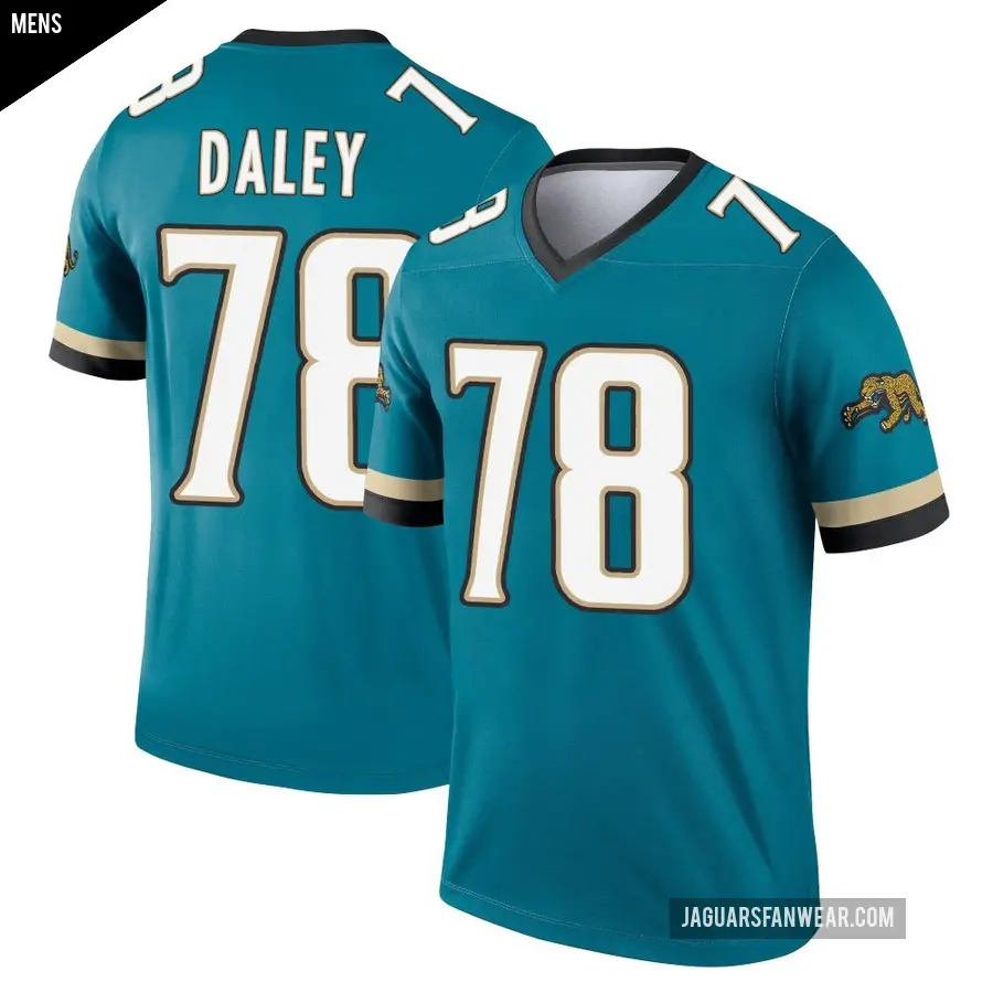 Men's Jacksonville Jaguars ＃78 Dennis Daley Teal Legend Prowler Throwback Jersey