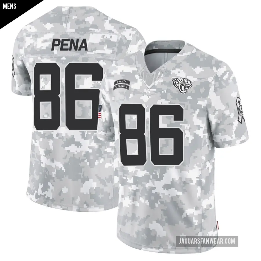 Men's Jacksonville Jaguars ＃86 Trebor Pena Arctic Camo Limited 2024 Salute to Service Jersey