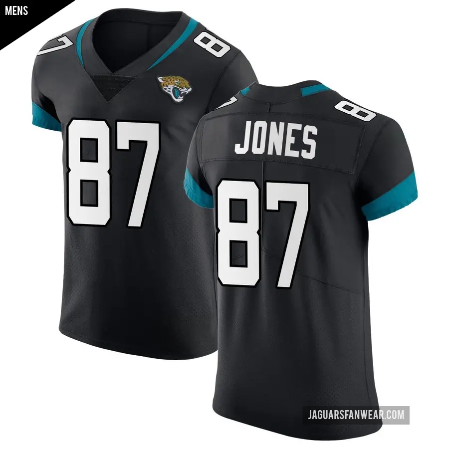 Men's Jacksonville Jaguars ＃87 J.J. Jones Black Elite Vapor Untouchable Jersey