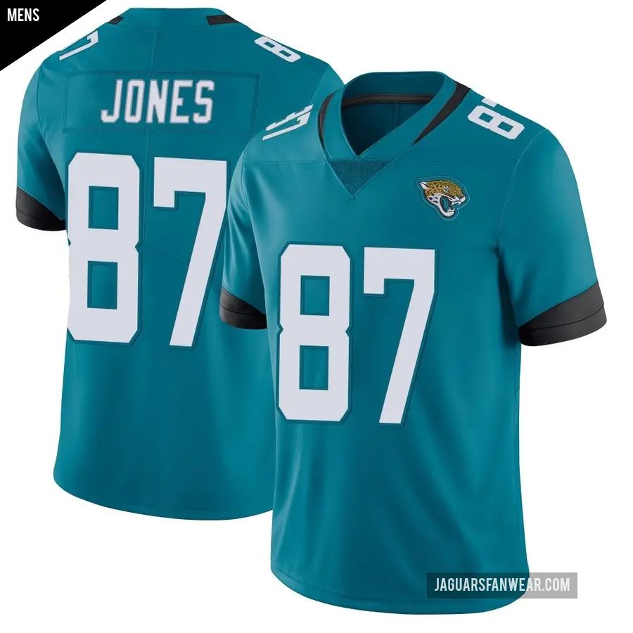 Men's Jacksonville Jaguars ＃87 J.J. Jones Teal Limited Vapor Untouchable Jersey