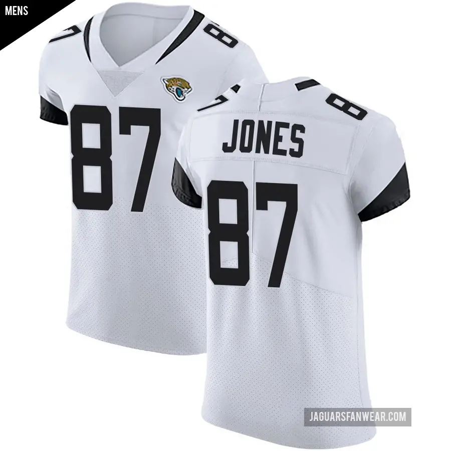 Men's Jacksonville Jaguars ＃87 J.J. Jones White Elite Vapor Untouchable Road Jersey