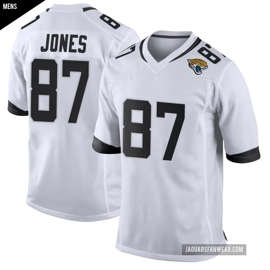 Men's Jacksonville Jaguars ＃87 J.J. Jones White Game Jersey