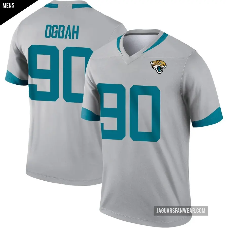 Men's Jacksonville Jaguars ＃90 Emmanuel Ogbah Legend Silver Inverted Jersey