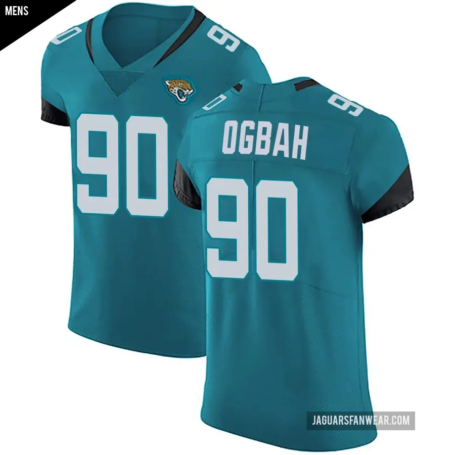 Men's Jacksonville Jaguars ＃90 Emmanuel Ogbah Teal Elite Vapor Untouchable Alternate Jersey
