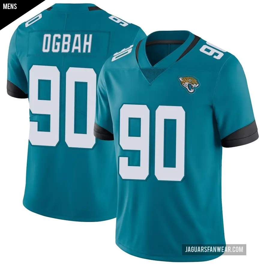 Men's Jacksonville Jaguars ＃90 Emmanuel Ogbah Teal Limited Vapor Untouchable Jersey