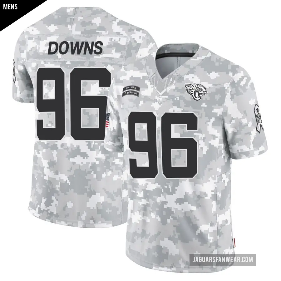 Men's Jacksonville Jaguars ＃96 Ethan Downs Arctic Camo Limited 2024 Salute to Service Jersey