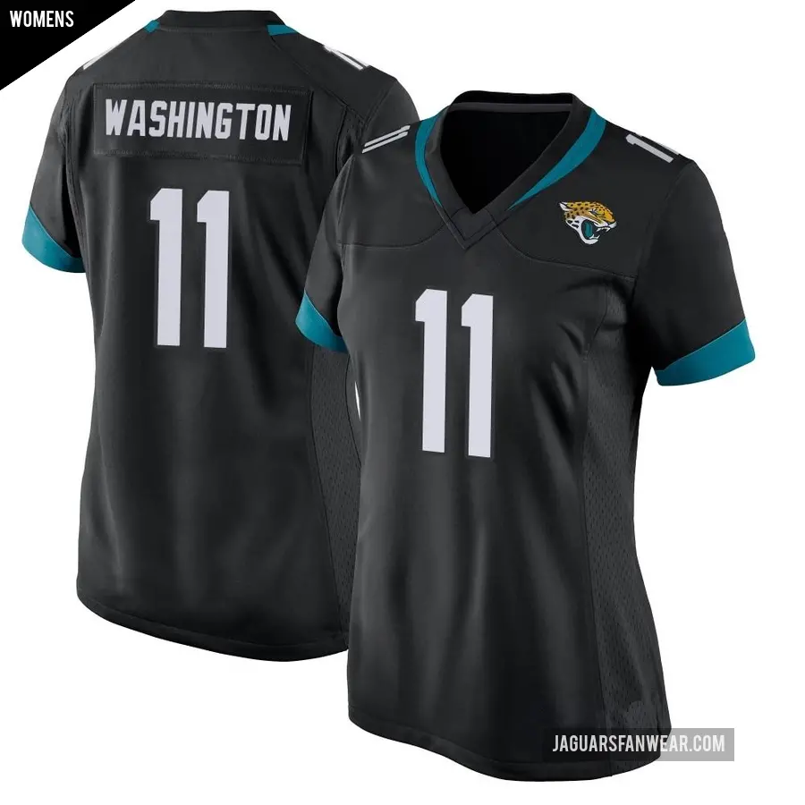 Women's Jacksonville Jaguars ＃11 Parker Washington Black Game Jersey