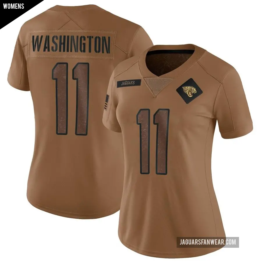 Women's Jacksonville Jaguars ＃11 Parker Washington Brown Limited 2023 Salute To Service Jersey