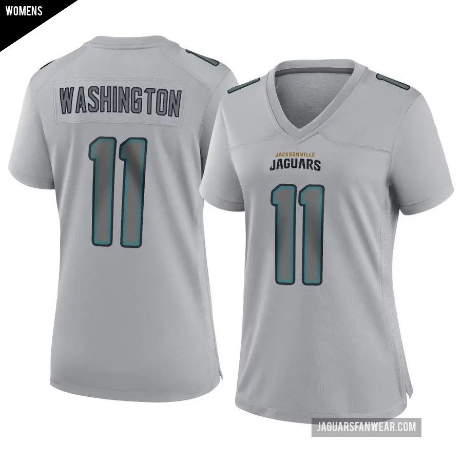 Women's Jacksonville Jaguars ＃11 Parker Washington Gray Game Atmosphere Fashion Jersey